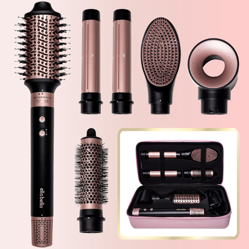 ELLA BELLA® 6 in 1 Professional Hot Air Styler • Powerful Hair Dryer & Straightener Set • Styling Without Heat Damage • Fast Drying Curling Volumizing...