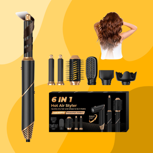 6 in 1 Blow Dryer Brush, Detachable Hair Dryer Brush Hair Dryer with Diffuser, Air Curler Air Styler Volumizer, Hot Air Brush Styler Hair Straightener Brush, Hair Styling Tool Set