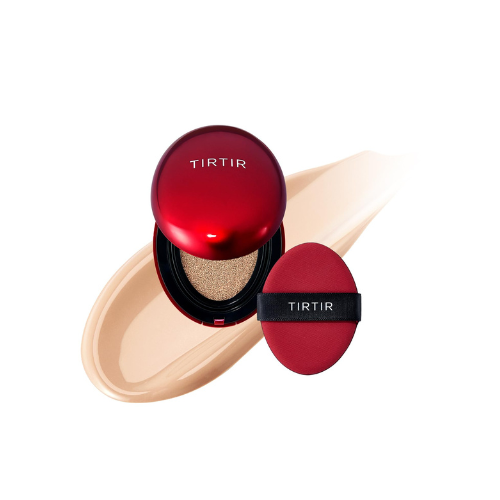 [*Mini Size*] TIRTIR Mask Fit Red Cushion Foundation | Full coverage, Weighless, Skin fit, Satin Glow Finish, Korean cushion foundation (#21N Ivory, 0.15 Fl Oz)